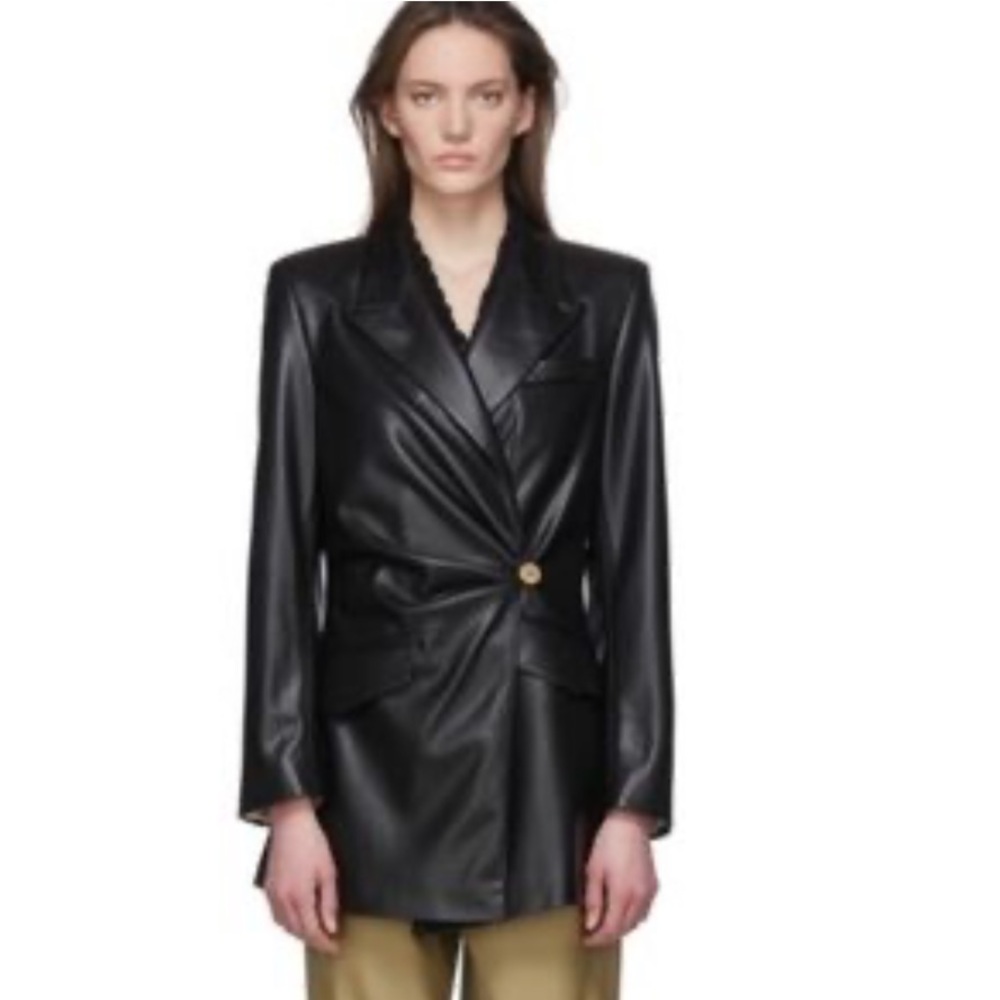 Nanushka leather blazer.